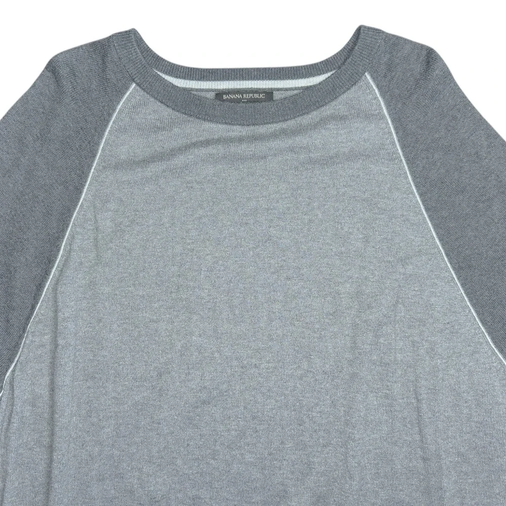Banana Republic Mens Gray XXL 2XL Crewneck Pullover Sweater Cashmere Silk Blend‎